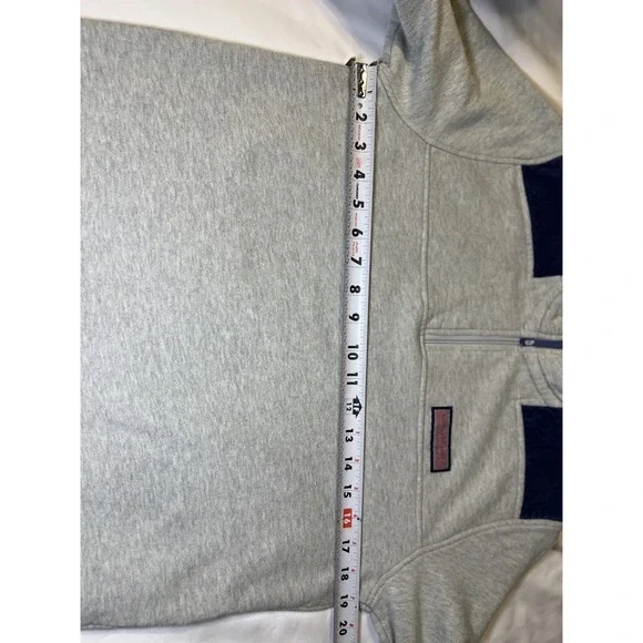 Vineyard Vines Sweater  Kids XL (18) Gray & Blue 1/4 Zip Pullover Preppy Casual - Picture 6 of 12